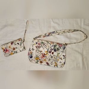Set Floral Shoulder Bag & Wristlet Wallet